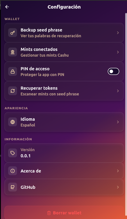 ElCaju - Configuración